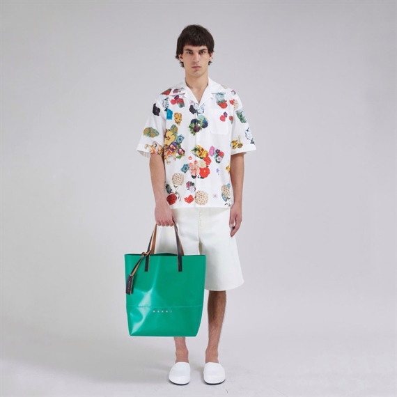 Marni Open Shopper Tote Bag, Seagreen 
